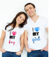 Тениски за двойки I Love my girl и I love my boy