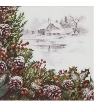 Салфетки зимна картина