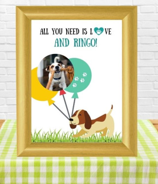 Колаж с куче All you need is love and a dog