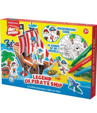 Комплект  Legend of the pirate ship + 10 флумастера