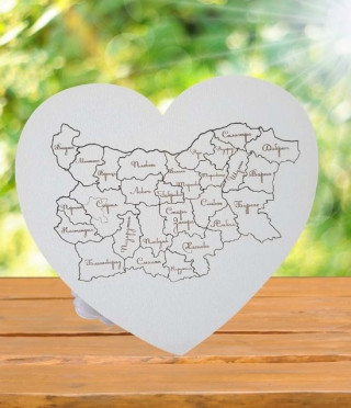 Пъзел сърце Картата на България