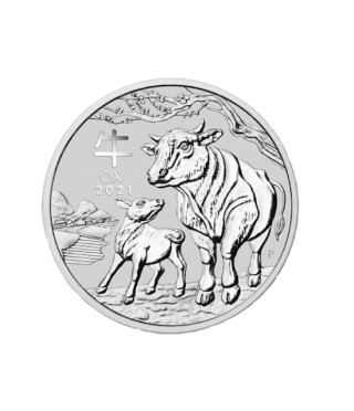 Сребърна монета 1/2 Oz Лунарен календар, Година на Бика - 2021