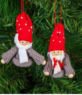 Коледни куклички с шапки 2бр.