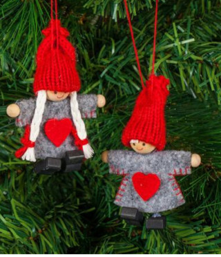 Малки Коледни куклички 2бр.