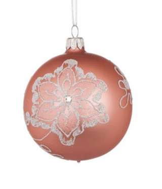 Коледна розова топка с цвете