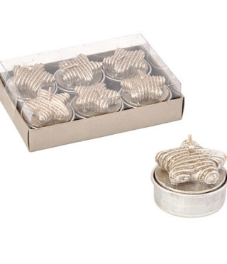 Свещ Звездички 6 бр. сребро