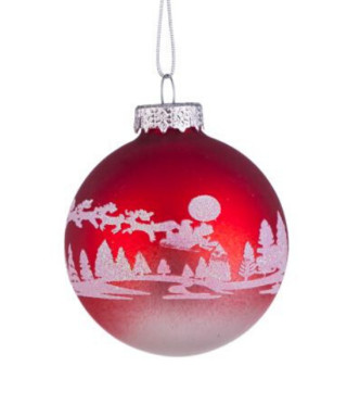 Ретро коледна топка червена