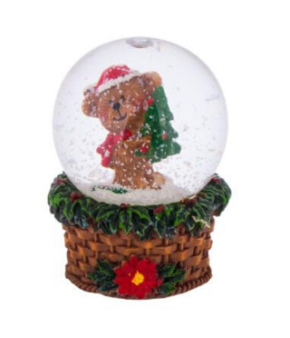 Коледнo преспапие мече с елхичка