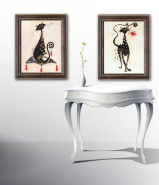 Репродукция Котка с цвете