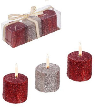 Коледни свещи цветни