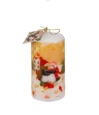 Коледна свещ пингвини 120/60мм