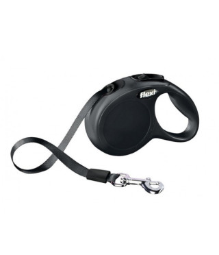 Повод Flexi New Classic М черен с лента 5м