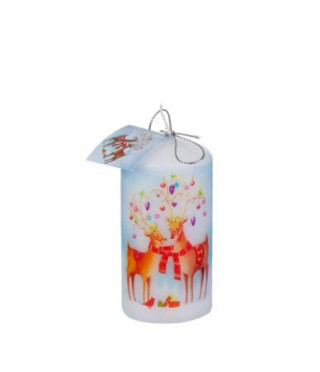 Коледна свещ елени 100/50мм