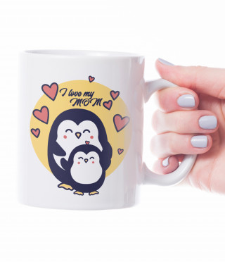 A mug for a mother with a penguin