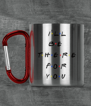 Metal panning with carabiner and text for friends