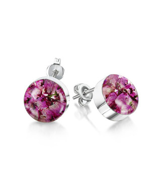 Кръгли сребърни обици Зимна красавица