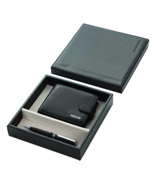 Комплект мъжки портфейл и химикал SILVER FLAME