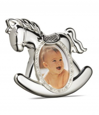 Silver plated frame for photo horsey