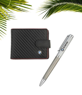 Комплект химикалка и портфейл Auto Set с логото на BMW