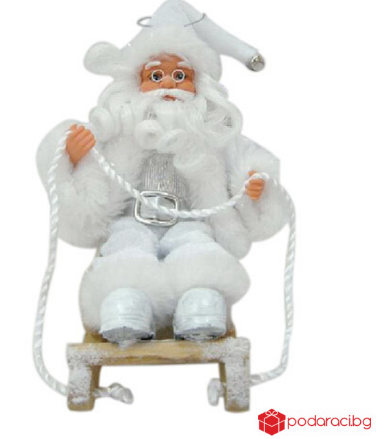 Бял Дядо Коледа с шейна 18 см.