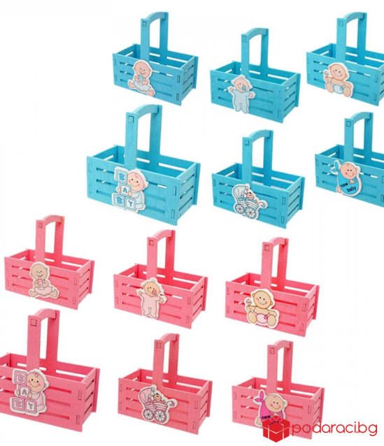 Дървена кошничка Бебе