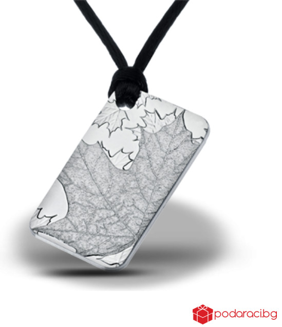 Сребърно кюлче-медальон Кленов лист