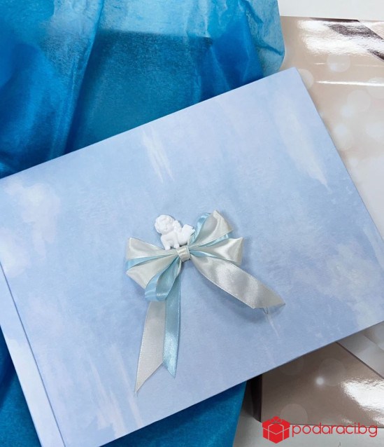 Луксозна книга за пожелания за кръщене на момче