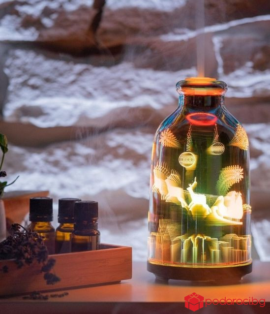 АРОМА ДИФУЗЕР МОХАНА СТЪКЛО 3D ЕФЕКТ ДЯДО КОЛЕДА