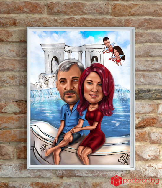 Дигитална карикатура за сватба формат А3