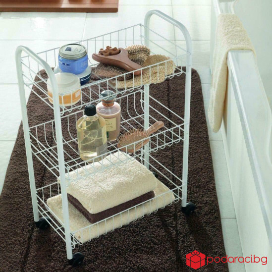 Малка етажерка на колелца с 3 рафта