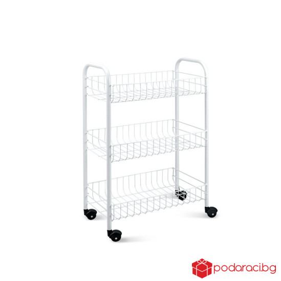 Малка етажерка на колелца с 3 рафта
