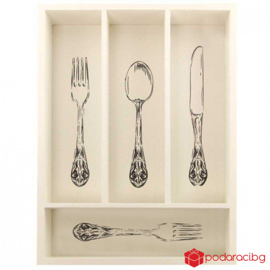 Дървен органайзер за прибори