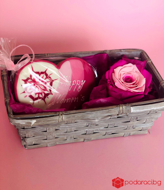 Кашпа Happy Women's Day в розово