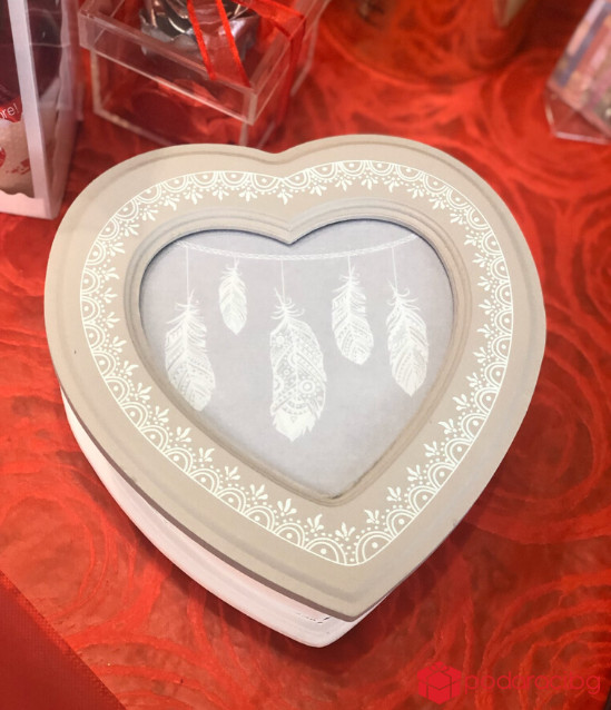 Кутия за бижута сърце, дърво, 21x21x8 см