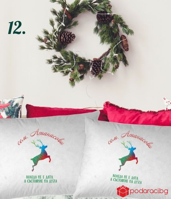 Комплект семейни коледни калъфки за възглавници