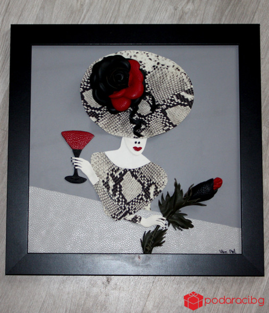 Картина от естествена кожа 40х40 см