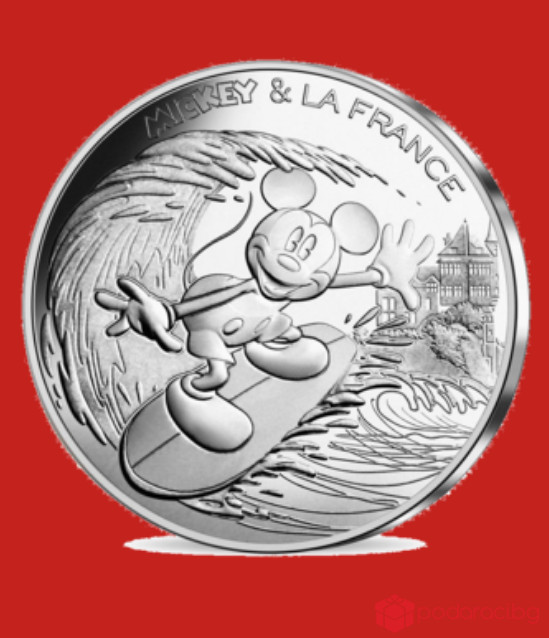 Сребърна монета Мики Маус във Франция