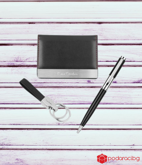 Стилен подаръчен комплект PIERRE CARDIN - калъф за документи, ключодържател и химикал