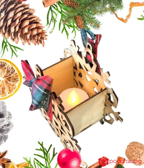 Сглобяема топка за LED свещ снежинка