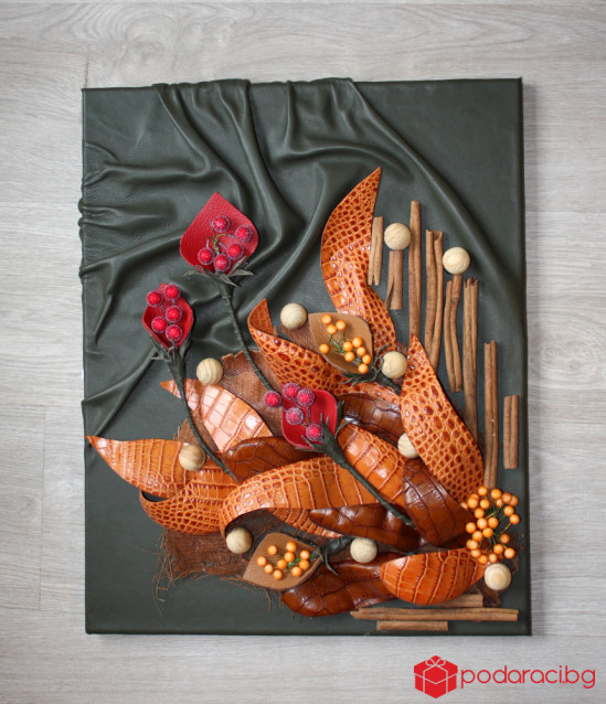 Картина от естествена кожа 40х42 см