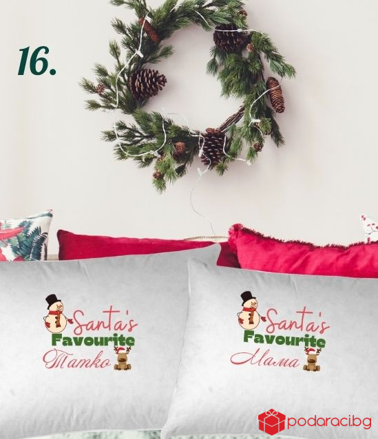 Комплект семейни коледни калъфки за възглавници