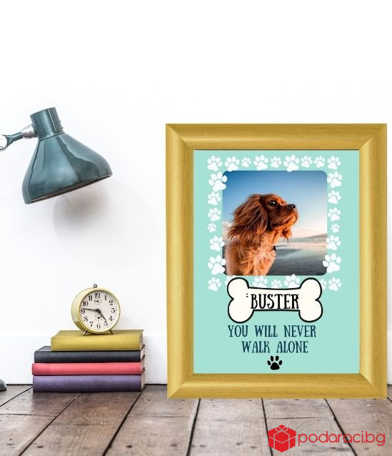 Персонализиран колаж с куче You will never walk alone