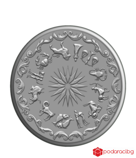 Сребърен медальон Зодия Близнаци