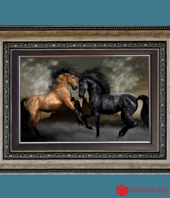 Репродукция Двойка Расови коне