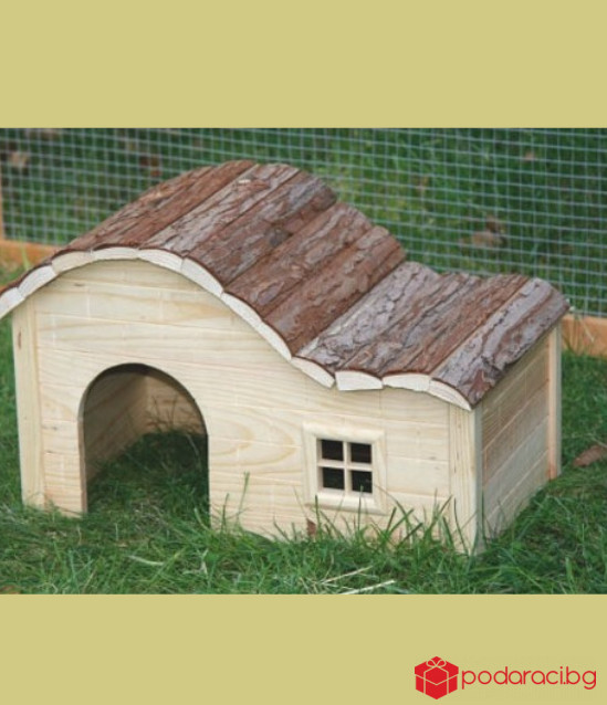 Къщичка за гризачи с извит покрив Nature 30х20х20 см