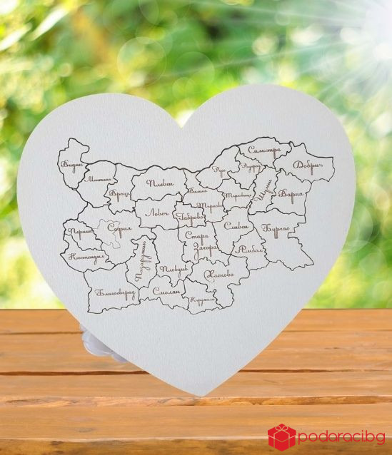 Пъзел сърце Картата на България