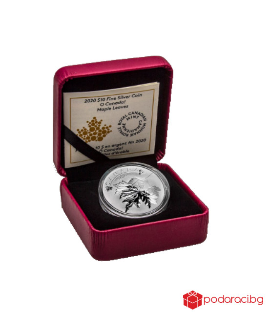 Сребърна монета Кленов лист 2020, 1/2 Oz