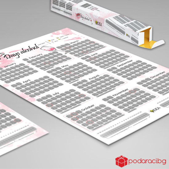 Алкохолен скреч постер/ 365 Days alcohol