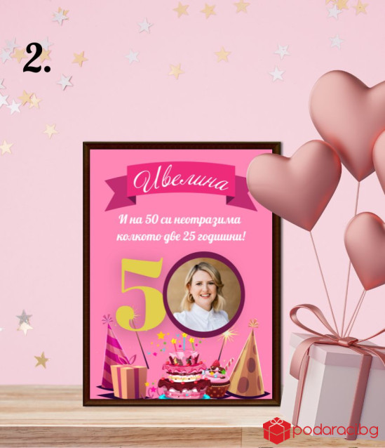 Персонализиран колаж за юбиляр с подарък рамка