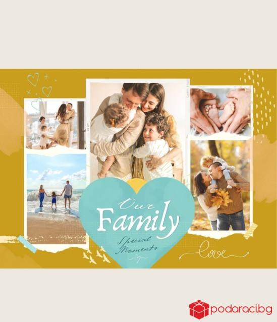 Колаж със снимки Обичам моето семейство